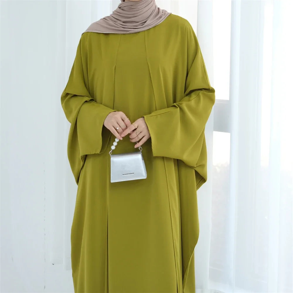 Abaya Splicing Fake Two Pieces Kaftan Abayas Caftan
