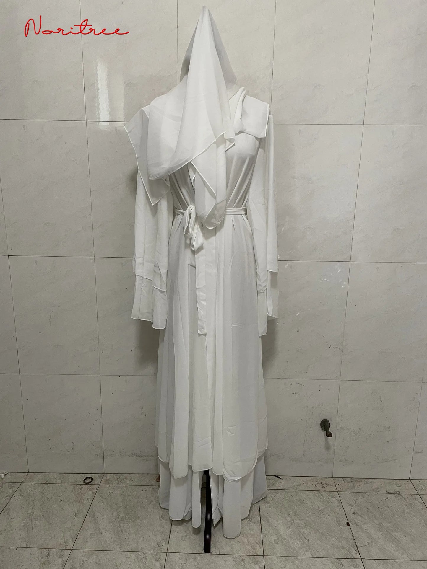 Chiffon Abaya Kimono Cardigan Abayas Casual female With Belt F2664