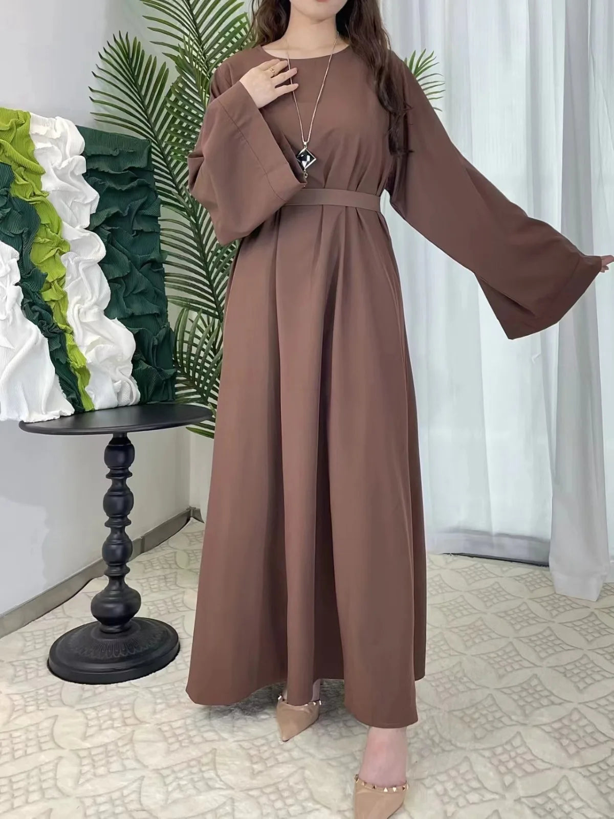 Abayas Kaftans With Belt Full Sleeve s