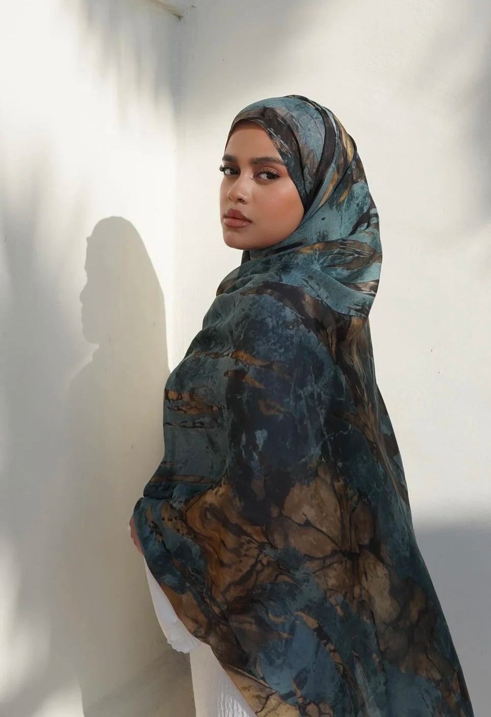 Crinkle Satin Chiffon Abaya Scarf Plain Crepe Fabric
