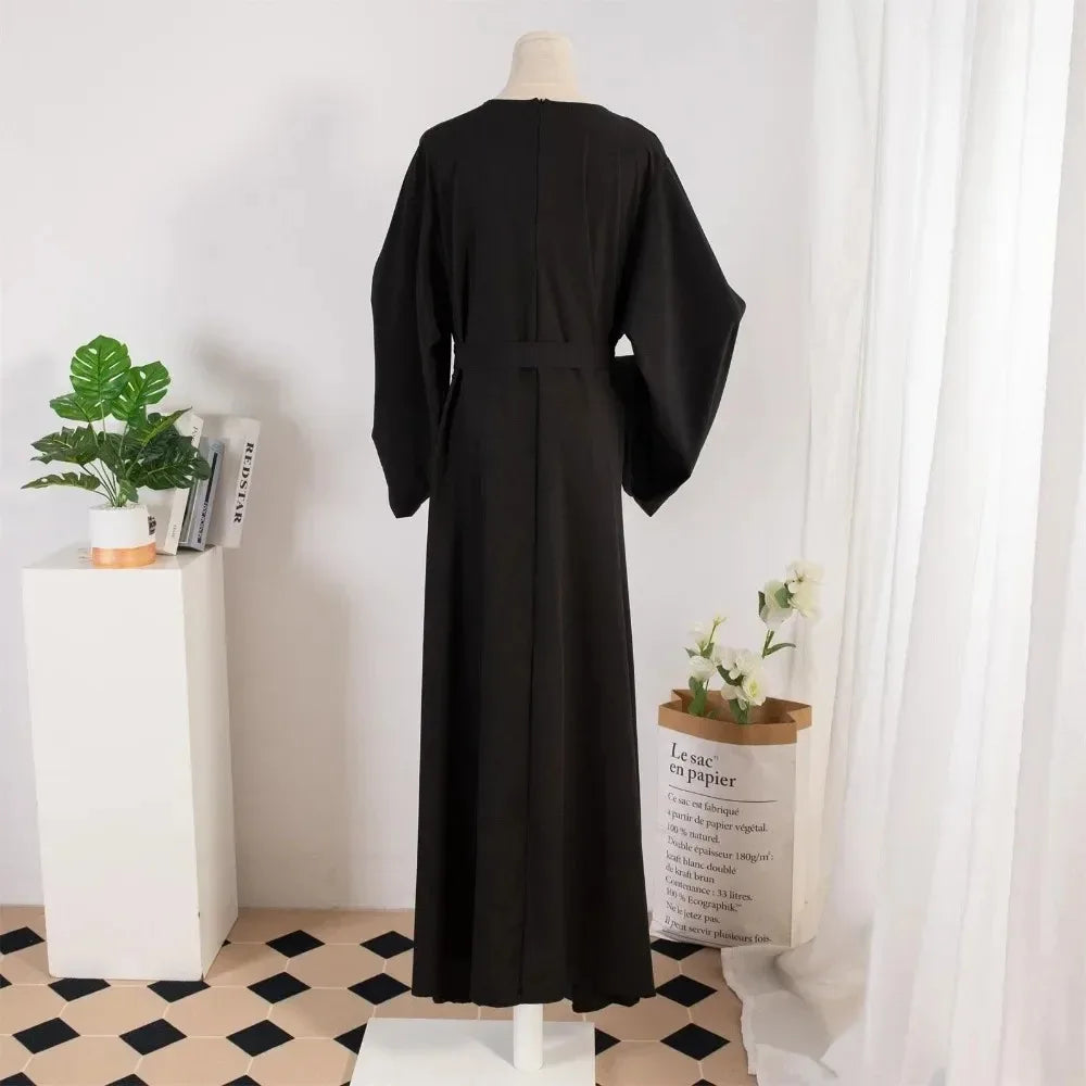 Abayas with Belt Loose Kaftans Full Sleeve