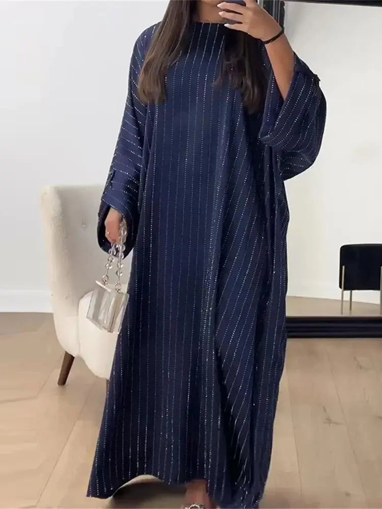 Black Satin Batwing Abaya Luxury e Kaftan