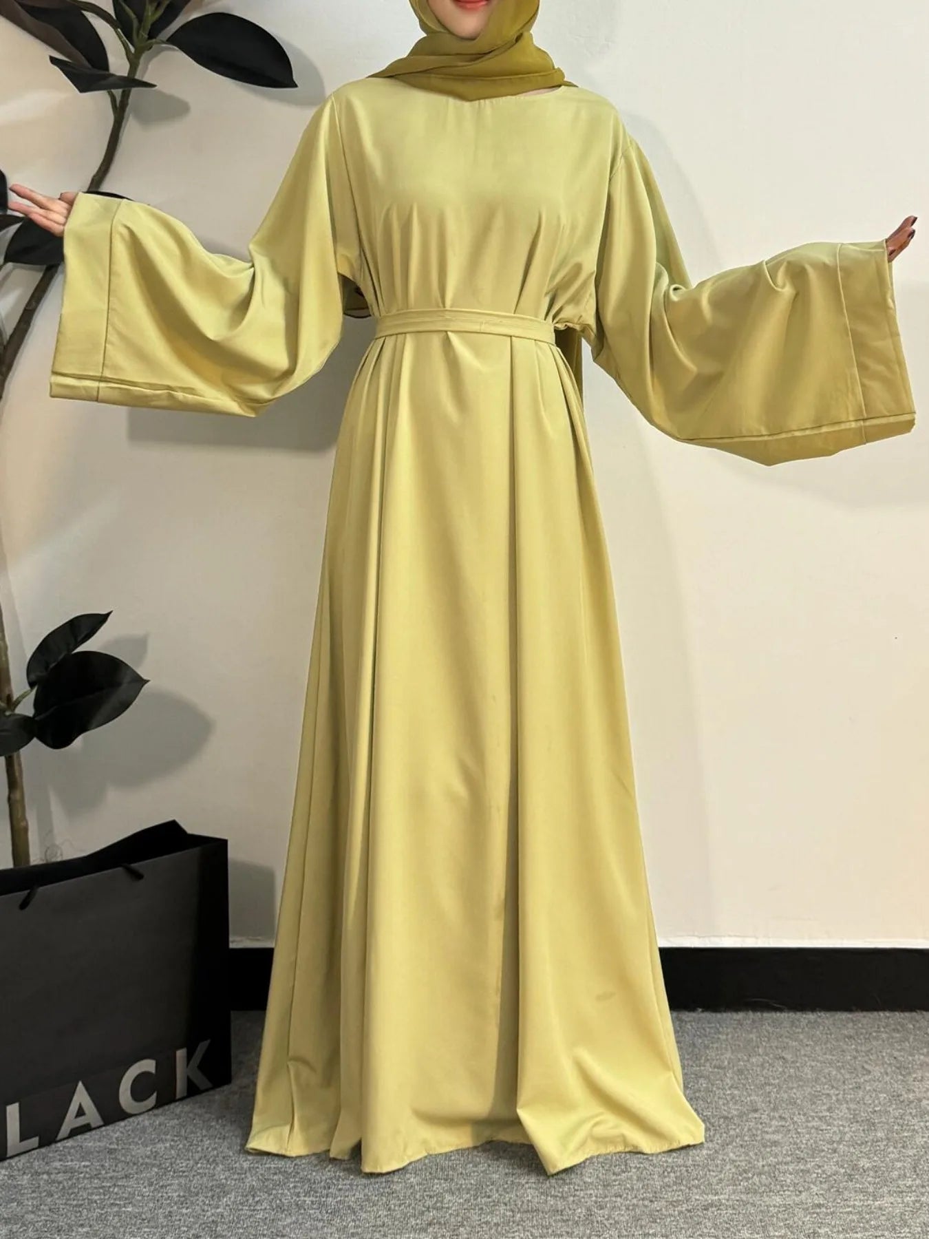 Abayas Kaftans With Belt Full Sleeve s