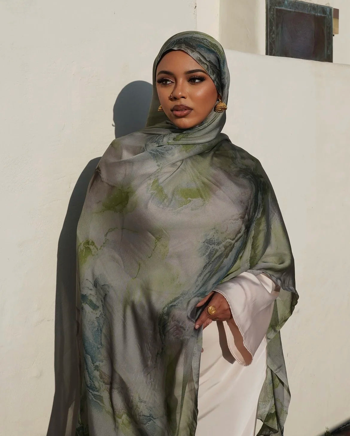 Crinkle Satin Chiffon Abaya Scarf Plain Crepe Fabric