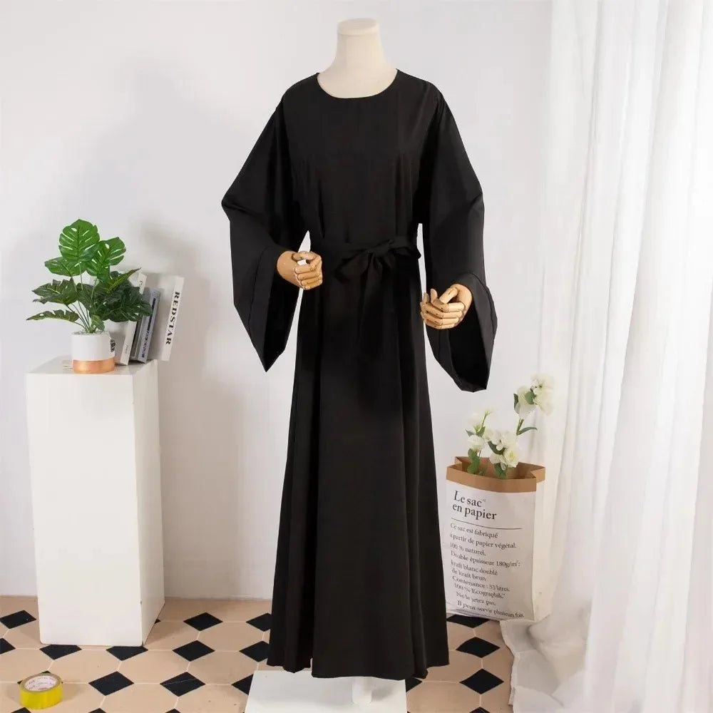 Abayas with Belt Loose Kaftans Full Sleeve