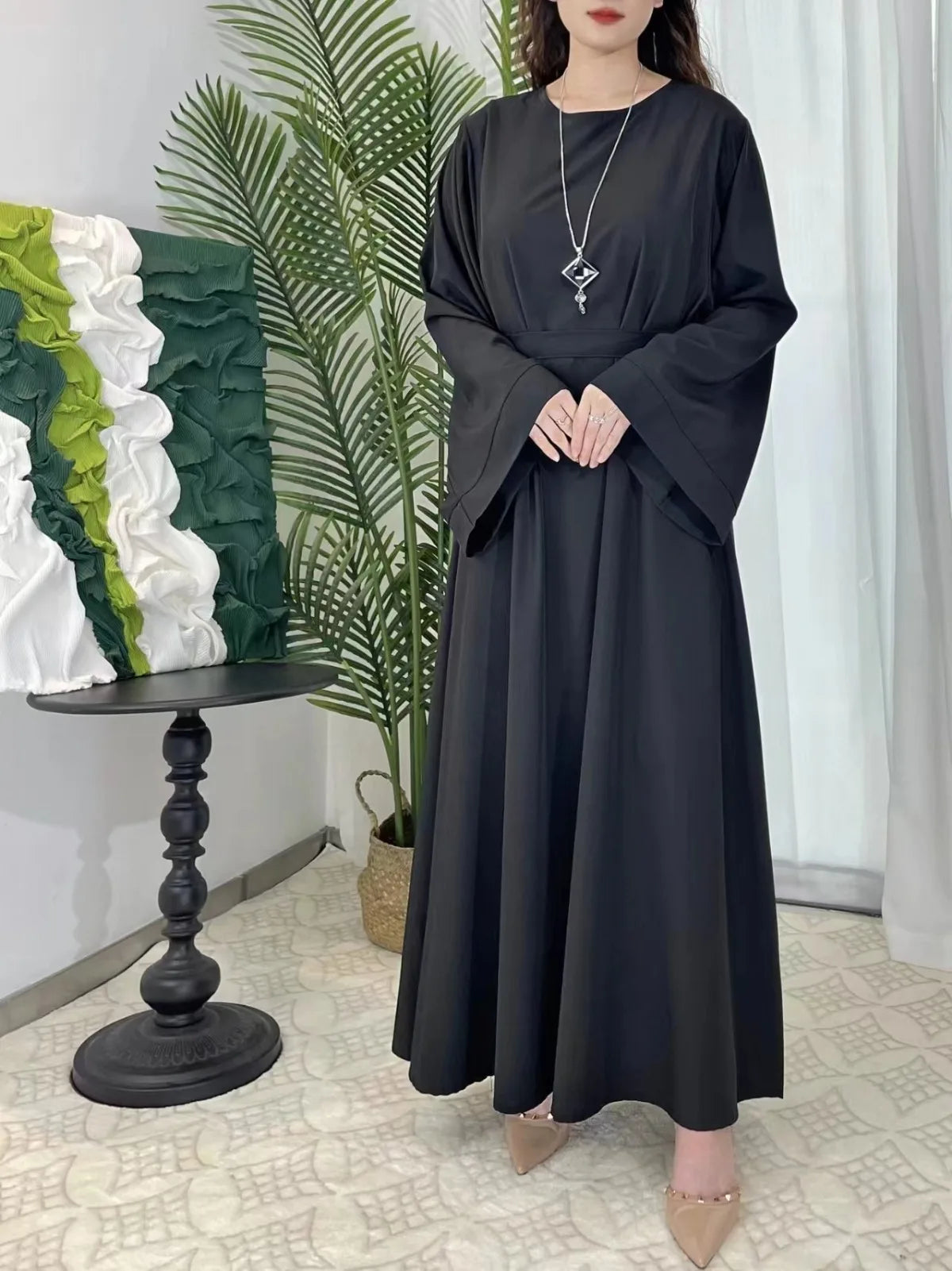 Abayas Kaftans With Belt Full Sleeve s