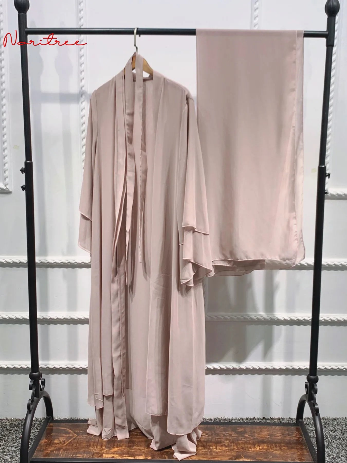 Chiffon Abaya Kimono Cardigan Abayas Casual female With Belt F2664