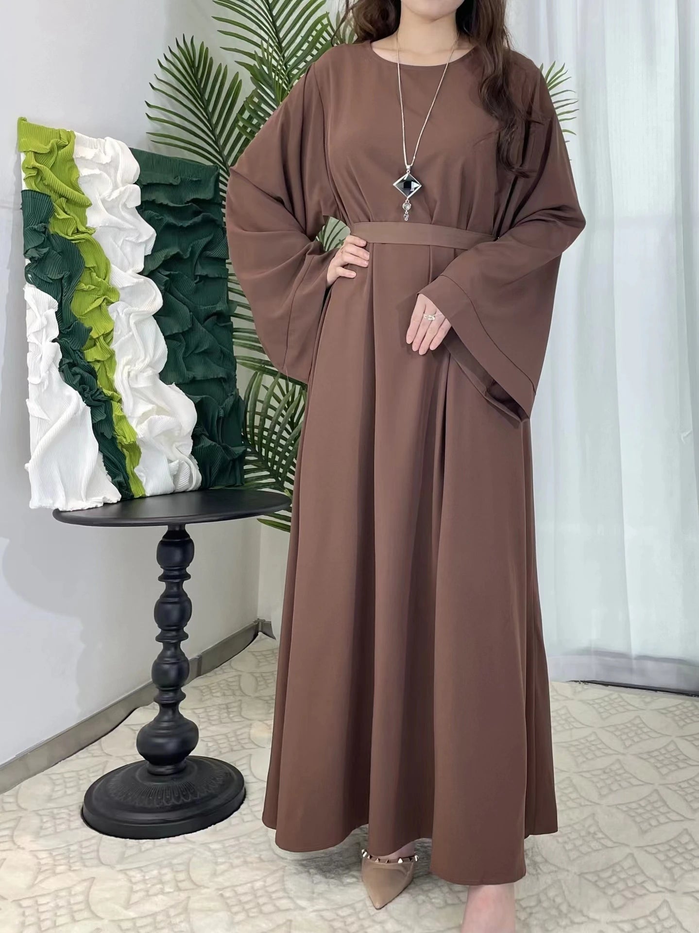 Abayas Kaftans With Belt Full Sleeve s
