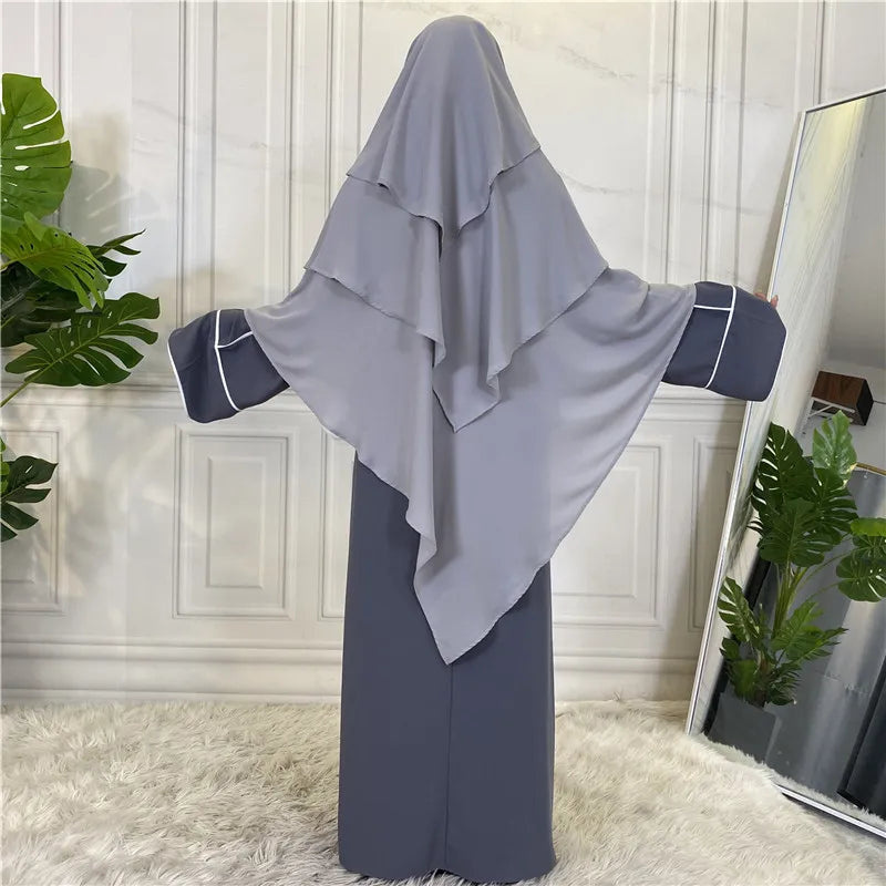 3 Layers Chiffon Long Headcover Headscarf Niqab Headdress