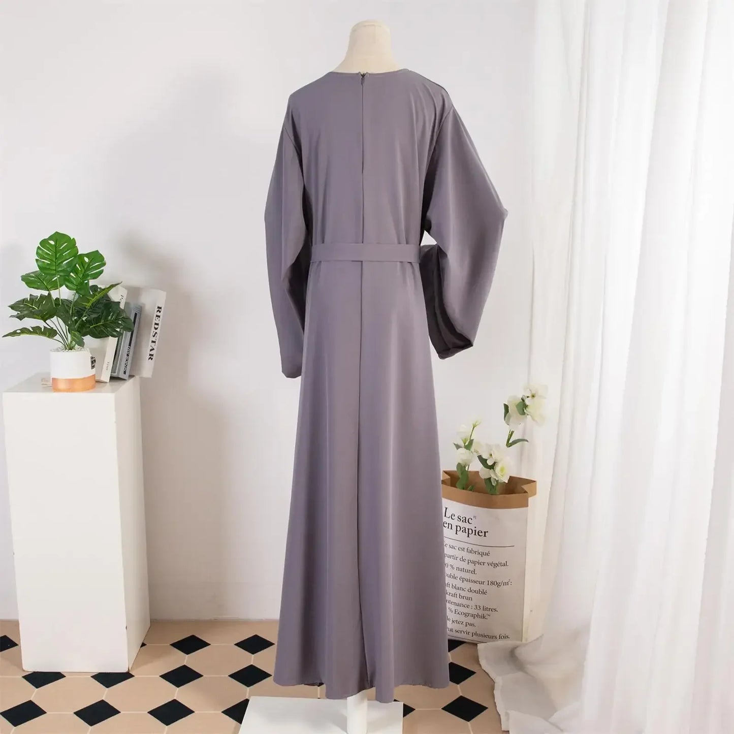 Abayas with Belt Loose Kaftans Full Sleeve