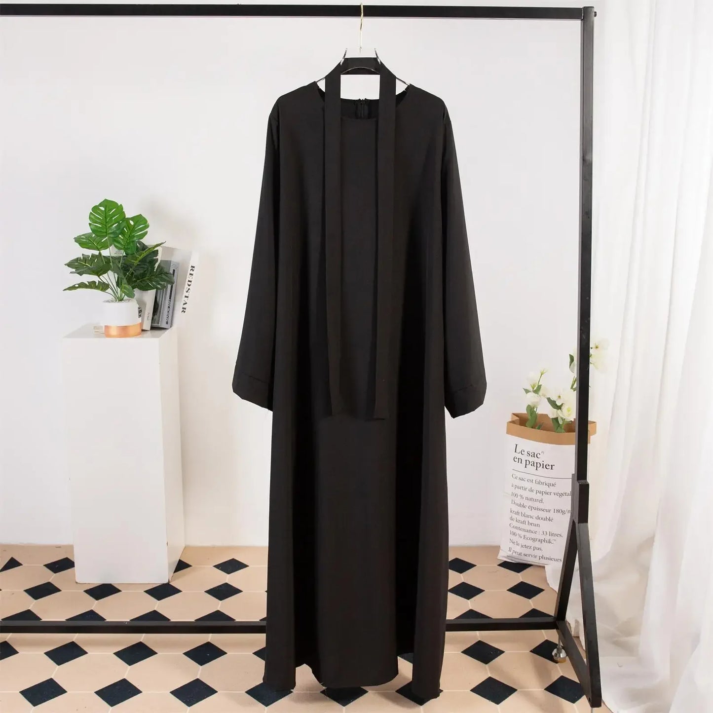 Abayas with Belt Loose Kaftans Full Sleeve