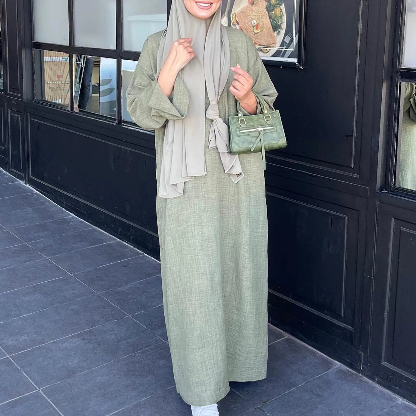 2025 Cardigan Ramdan Kimono Abaya Luxury Church Turkey Linen Open