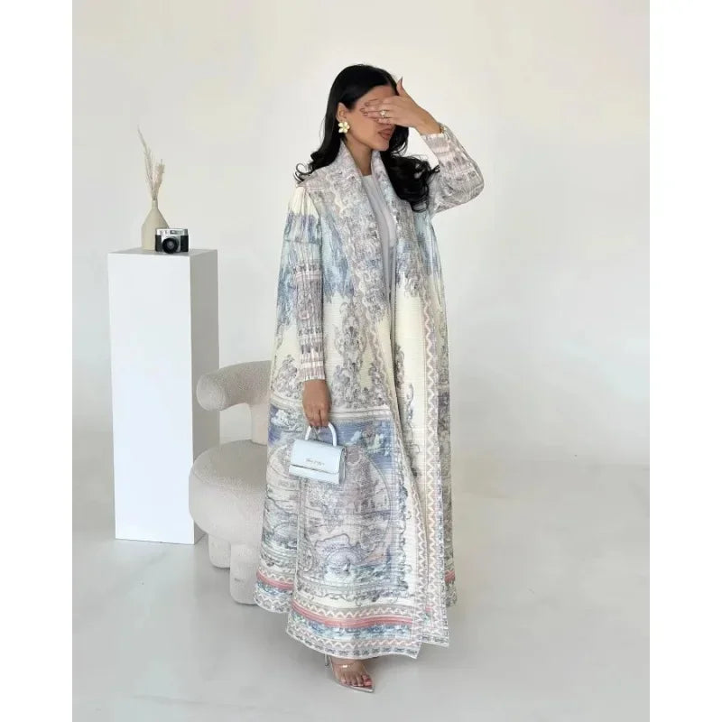 Abaya Vintage Printed Cardigan Loose Large Size Luxury Spring