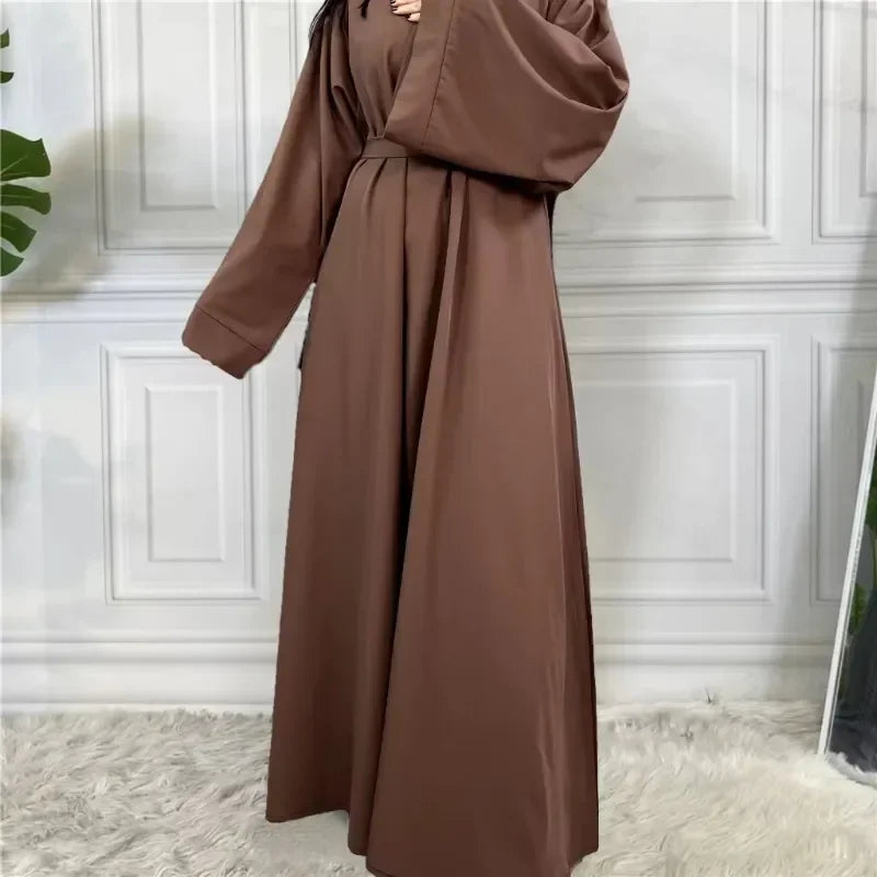 Abayas with Belt Loose Kaftans Full Sleeve