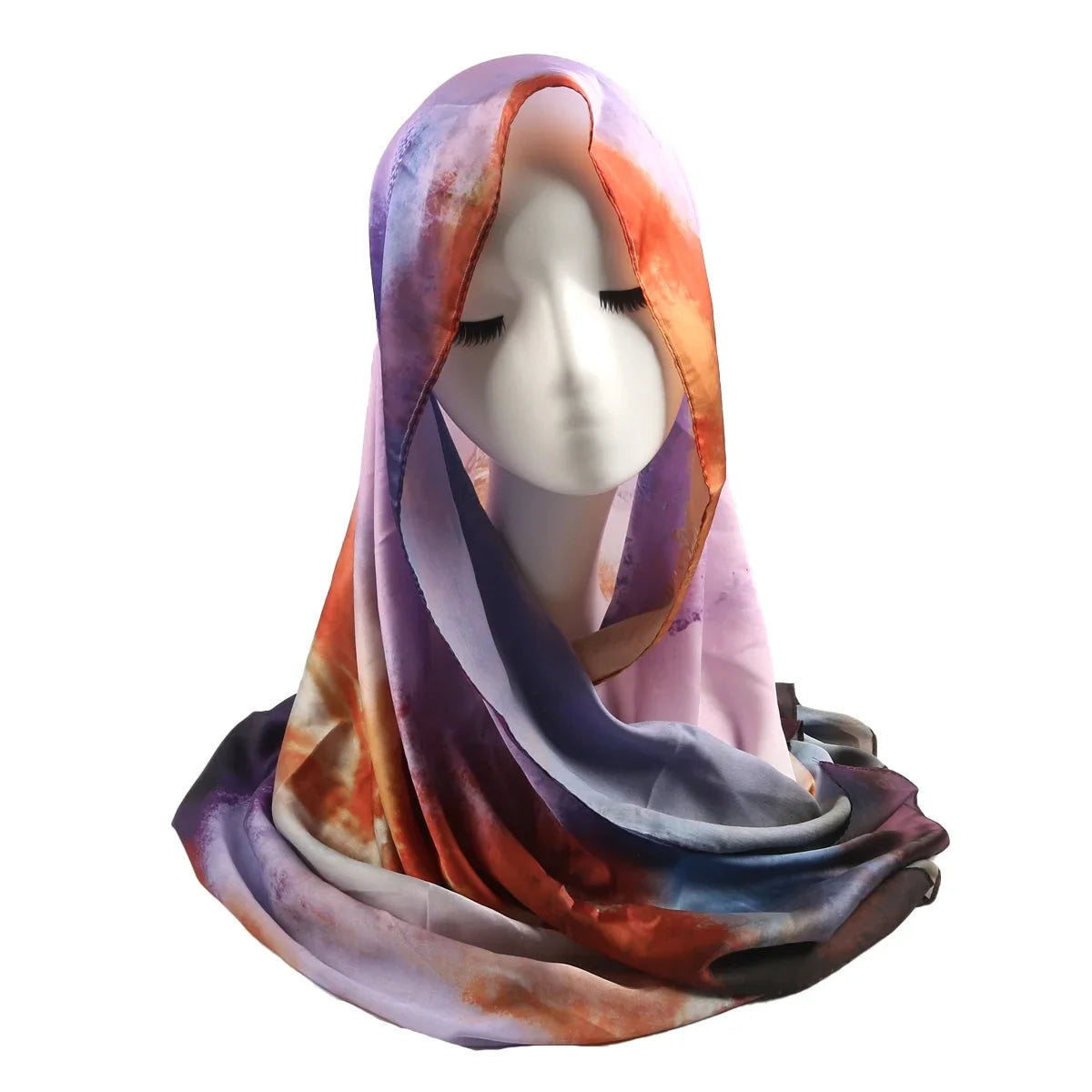 Crinkle Satin Chiffon Abaya Scarf Plain Crepe Fabric