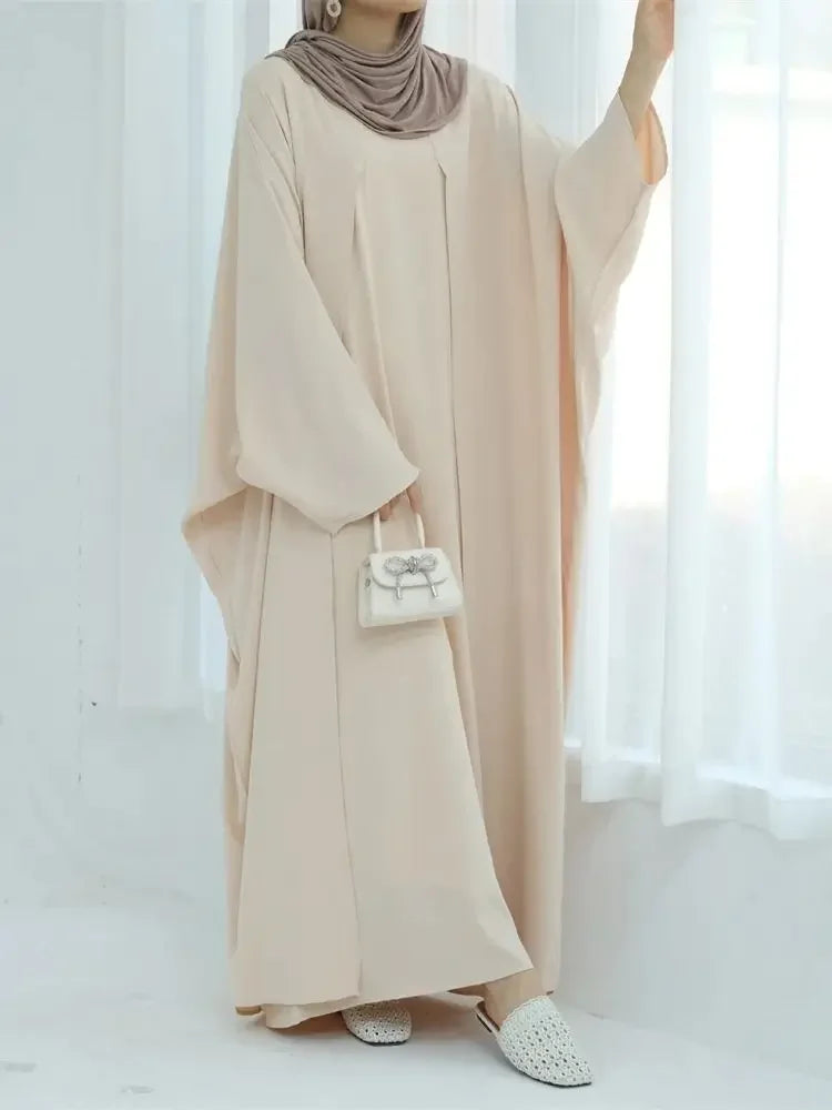 Abaya Splicing Fake Two Pieces Kaftan Abayas Caftan