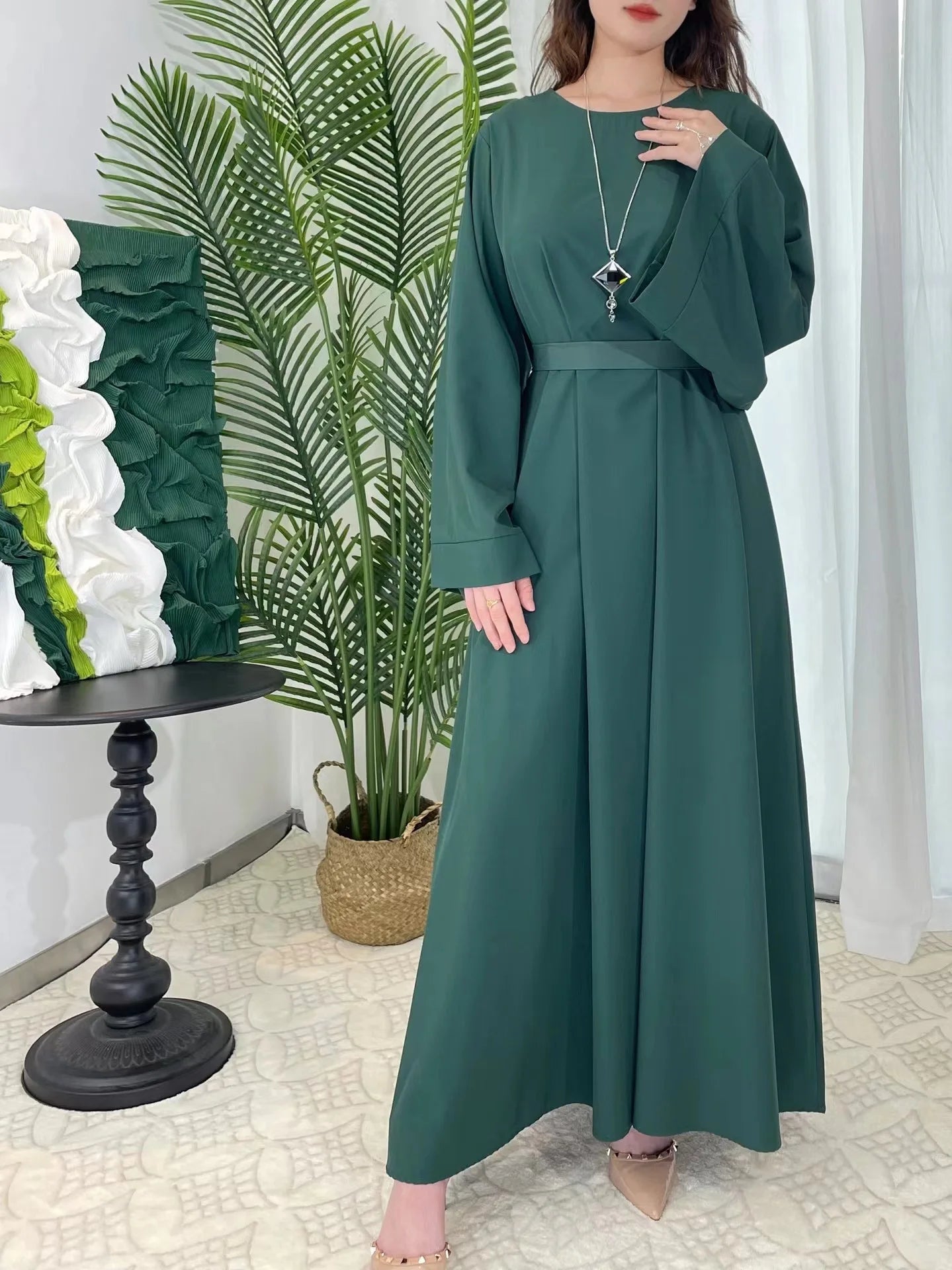 Abayas Kaftans With Belt Full Sleeve s
