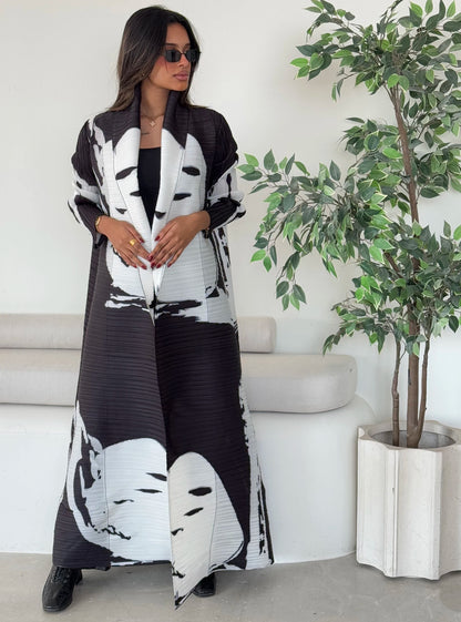 Abaya Vintage Printed Cardigan Loose Large Size Luxury Spring
