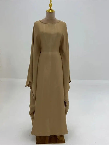 Summer Satin Batwing Abaya Maxi Kaftan Caftan ne