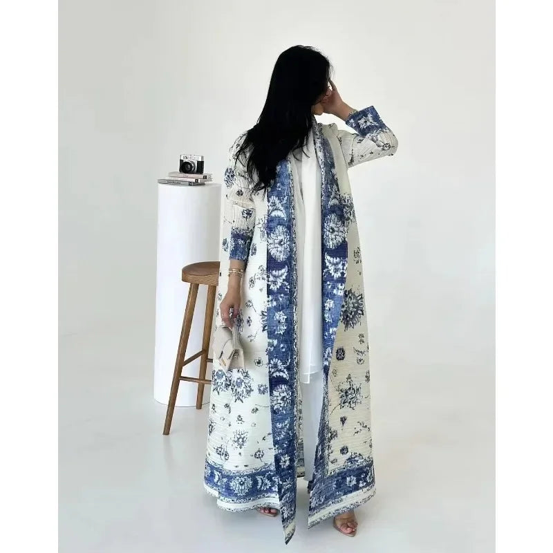 Abaya Vintage Printed Cardigan Loose Large Size Luxury Spring