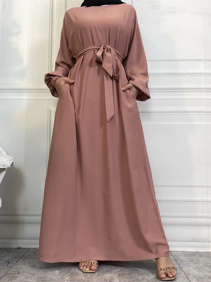 Moroccan Kaftan Solid Color Gulf Abayas Long