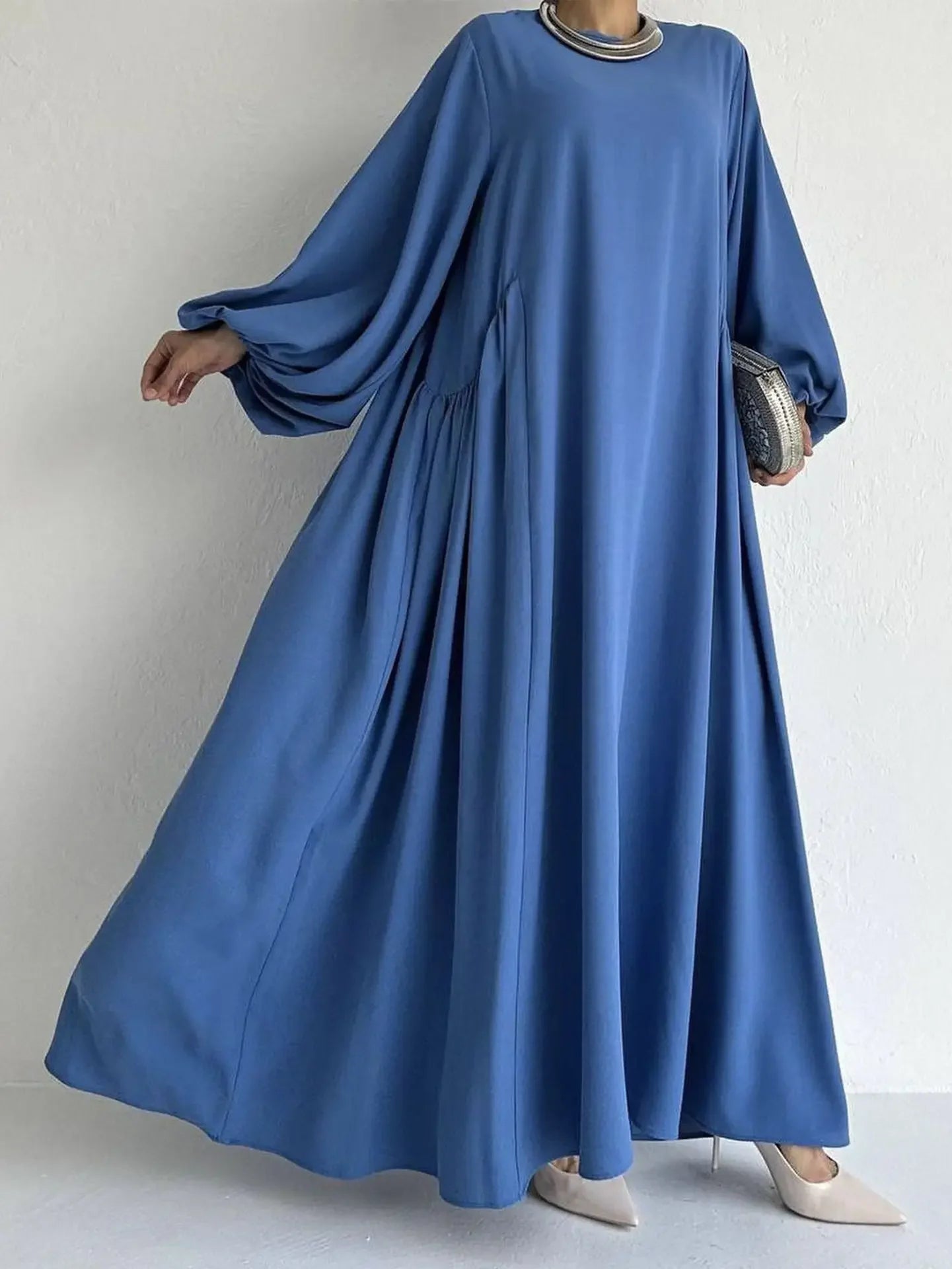 Solid s s Abayas Kaftan