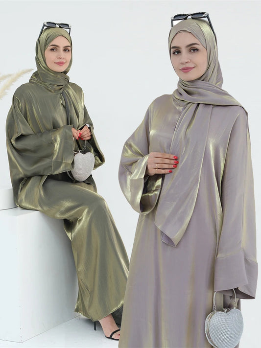 Satin Abaya Luxury Abayas Kaftan Hijab