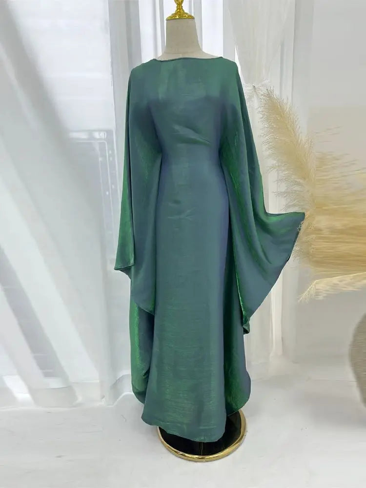 Summer Satin Batwing Abaya Maxi Kaftan Caftan ne