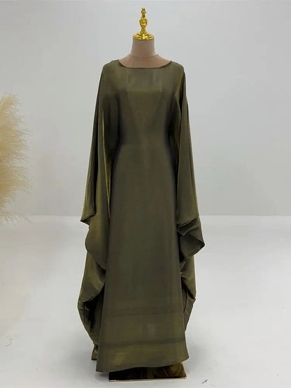 Summer Satin Batwing Abaya Maxi Kaftan Caftan ne
