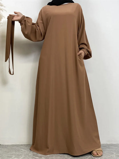 Moroccan Kaftan Solid Color Gulf Abayas Long