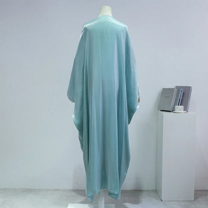 Open Front Abayas – Smocking Sleeve Kaftan Cardigan Coat Style