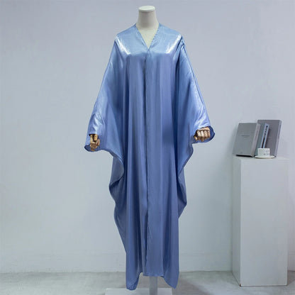 Open Front Abayas – Smocking Sleeve Kaftan Cardigan Coat Style
