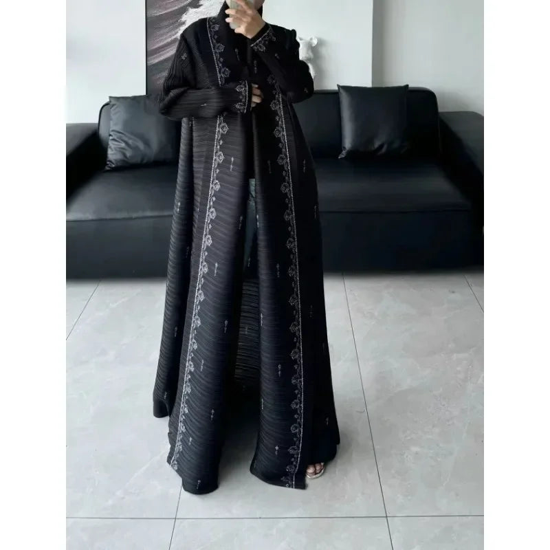 Abaya Vintage Printed Cardigan Loose Large Size Luxury Spring