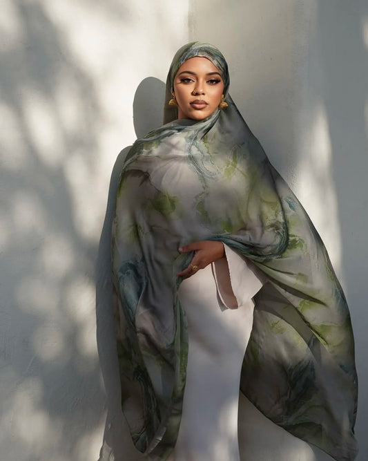 Crinkle Satin Chiffon Abaya Scarf Plain Crepe Fabric