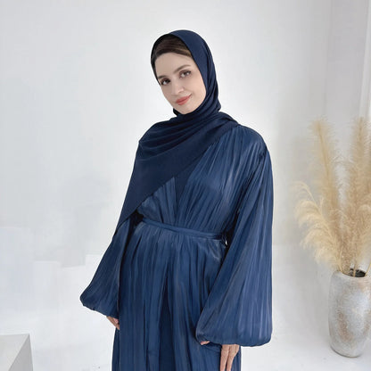 Luxury Abaya Musulman With Hijab 'S Belted Sets Moroccan Caftan