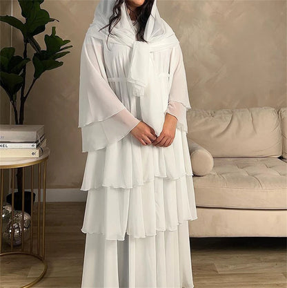 Summer Open Chiffon Kimono Abaya Luxury Set