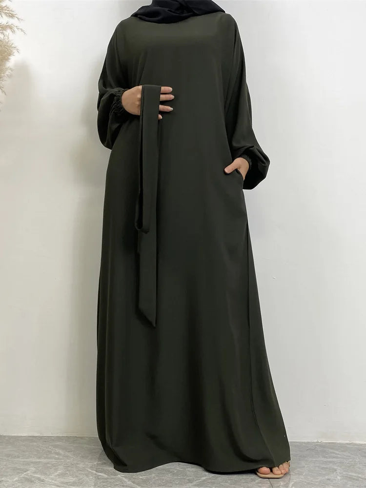Moroccan Kaftan Solid Color Gulf Abayas Long