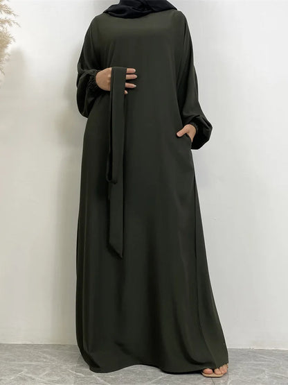 Moroccan Kaftan Solid Color Gulf Abayas Long
