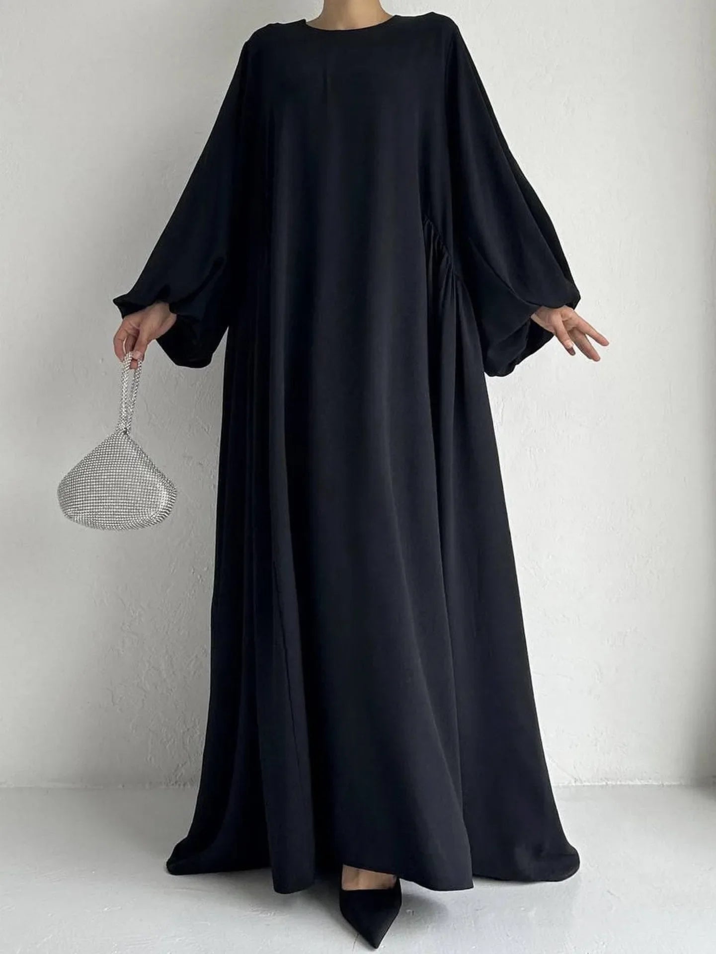 Solid s s Abayas Kaftan
