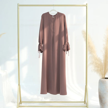 Plain Black Abaya drawstring Maxi Kaftan Kebaya Caftan
