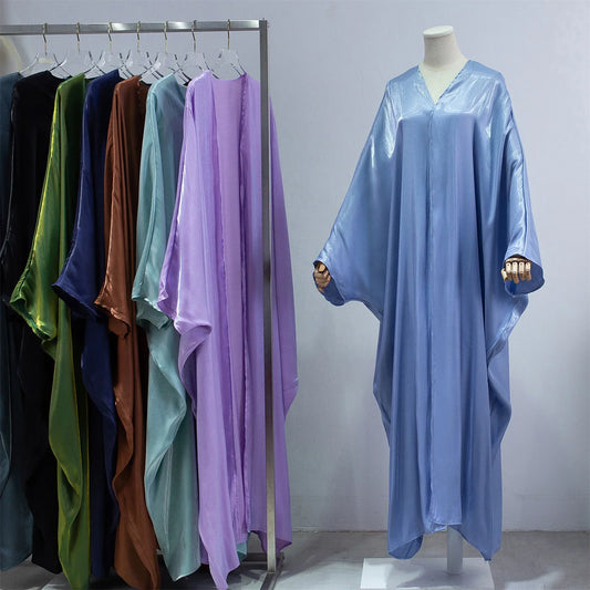 Open Front Abayas – Smocking Sleeve Kaftan Cardigan Coat Style