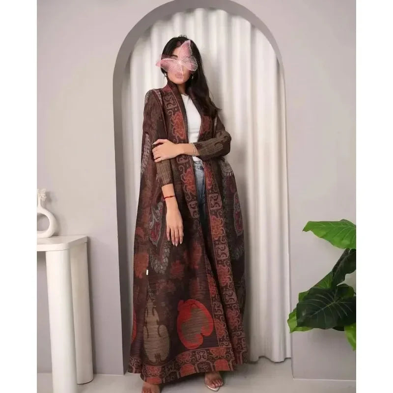 Abaya Vintage Printed Cardigan Loose Large Size Luxury Spring
