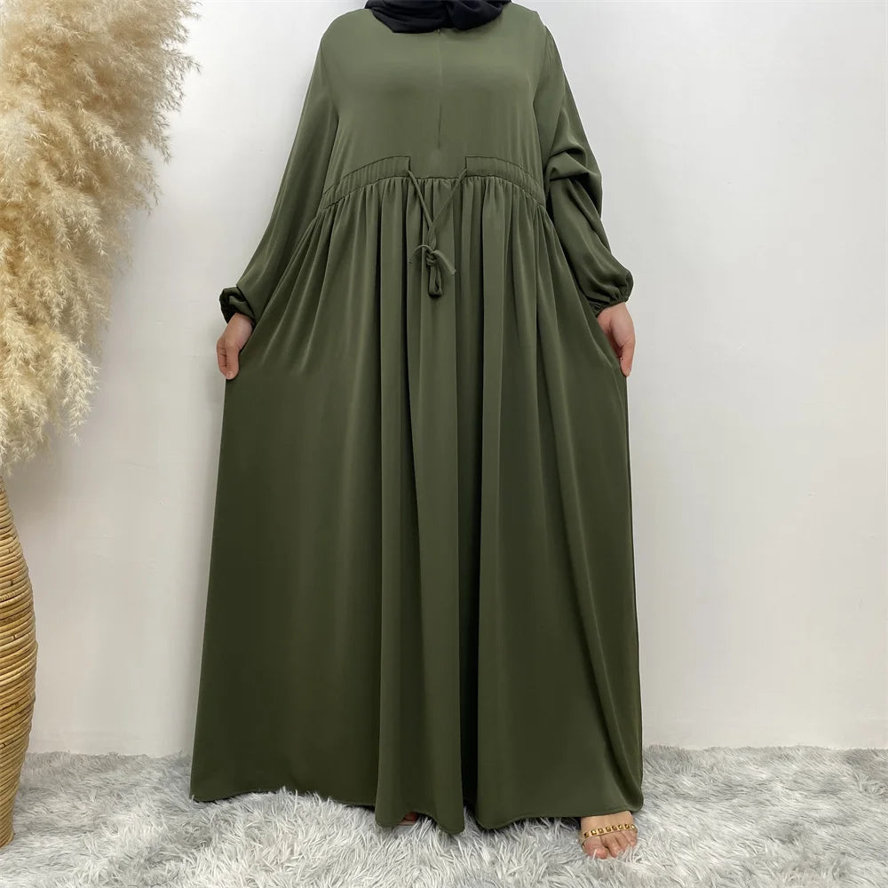 Crepe Modern Maxi High Quality EID Abaya Elastic Cuff