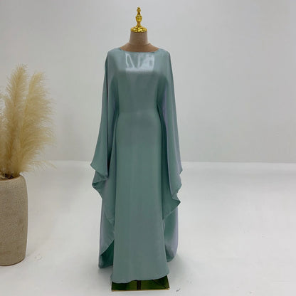 Abaya Smocking Sleeve One-Piece Black Turkish y