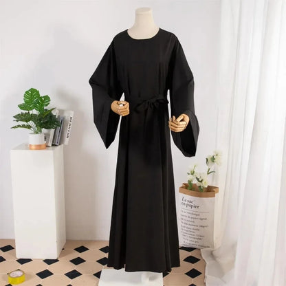 Abayas with Belt Loose Kaftans Full Sleeve
