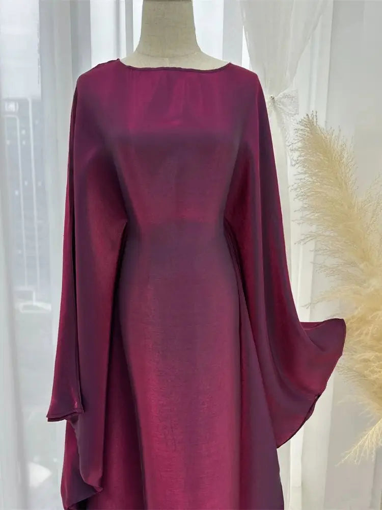 Summer Satin Batwing Abaya Maxi Kaftan Caftan ne