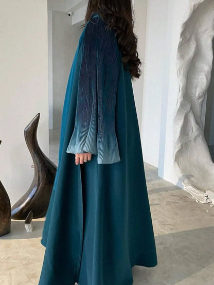 Open Front Abaya Flare Sleeve Casual Kaftans Maxi dress