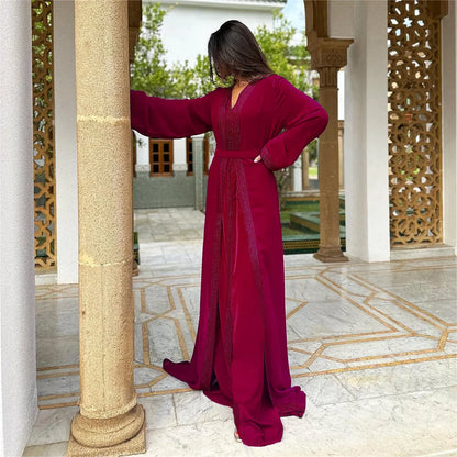 Black Open Abaya Kaftan Longue Caftan