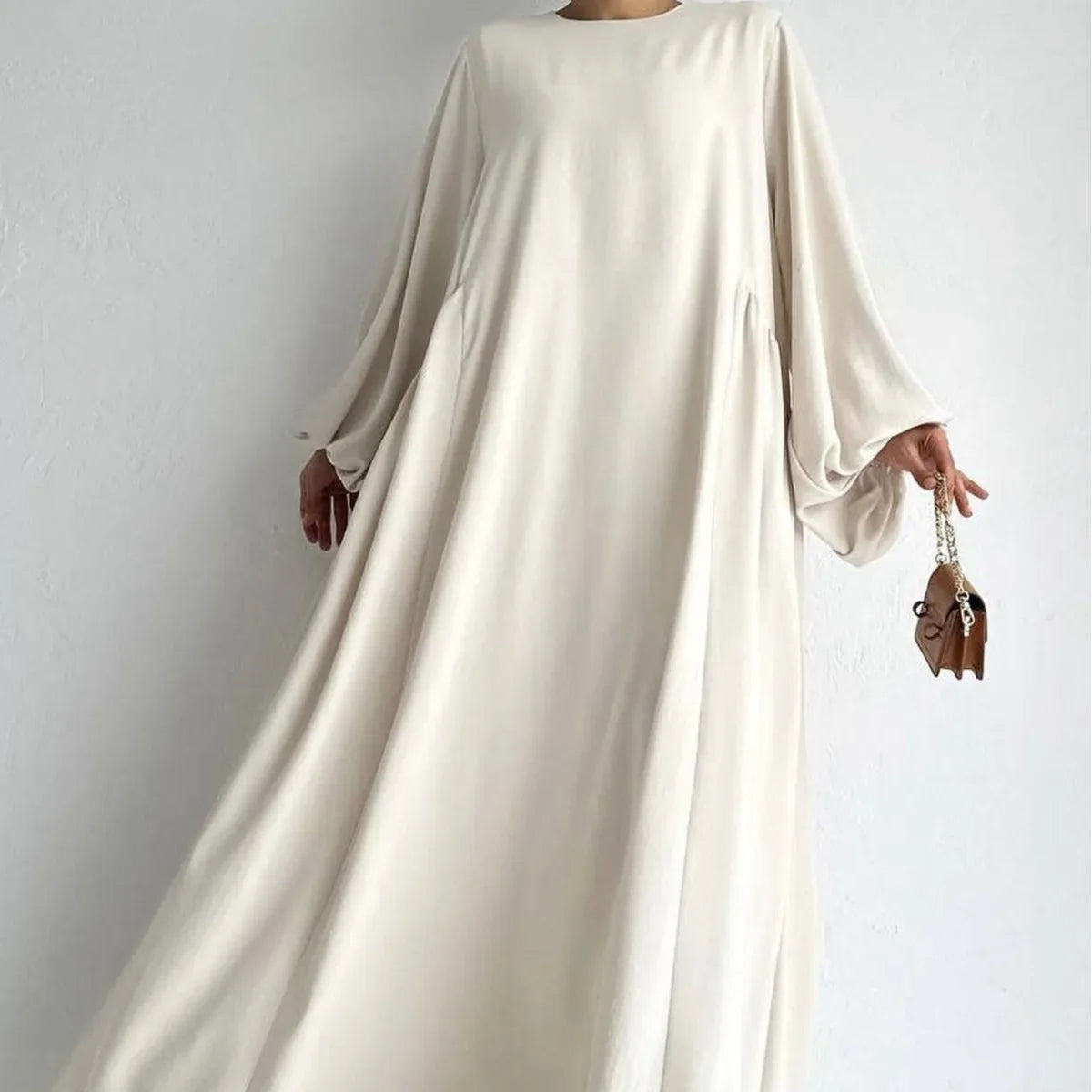 Solid s s Abayas Kaftan