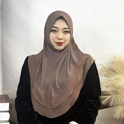 Hijab ern 's Turban Scarf Solid Color Multi-Color Crystal Linen Double Layer Chiffon Hijab Hat